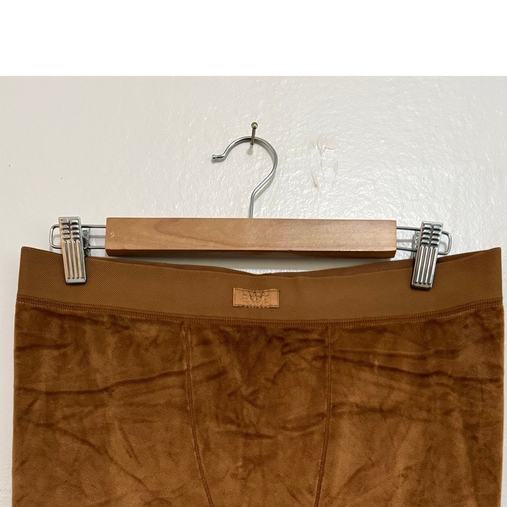 SKIMS Women Velour Biker Shorts XL Brown High Waisted Plush Loungewear Sienna - Picture 2 of 10
